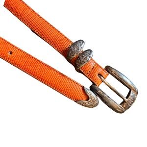 Vintage Brighton Orange Leather Belt – Size L 🧡